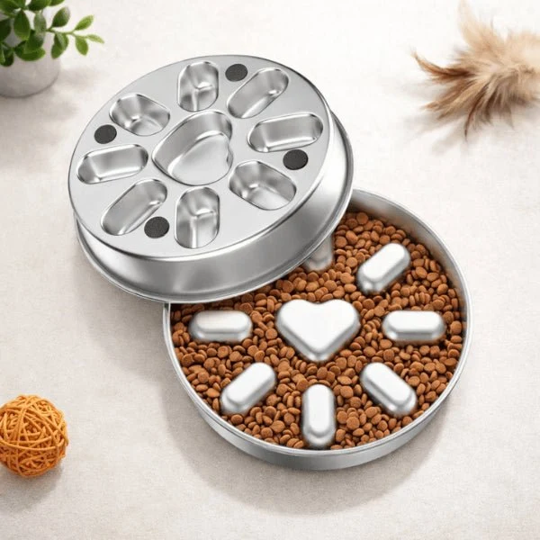 Gamelle antiglouton chat - Inox différent niveau glouton - InoxiSlow™