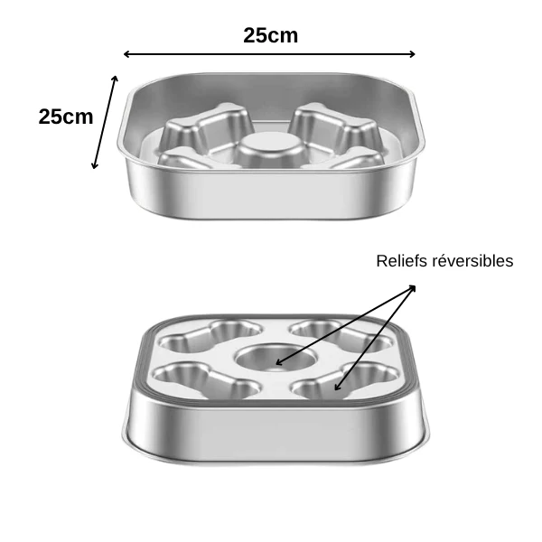 Gamelle antiglouton chat - Inox différent niveau glouton - InoxiSlow™