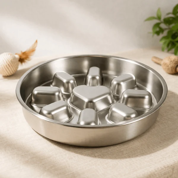 Gamelle antiglouton chat - Inox différent niveau glouton - InoxiSlow™
