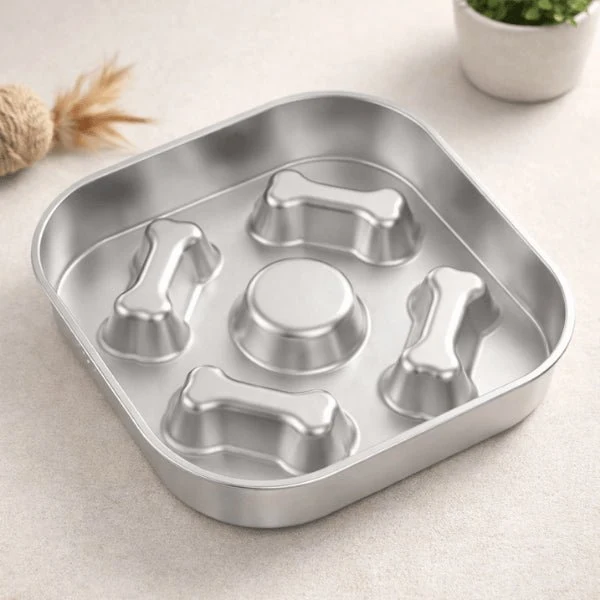 Gamelle antiglouton chat - Inox différent niveau glouton - InoxiSlow™