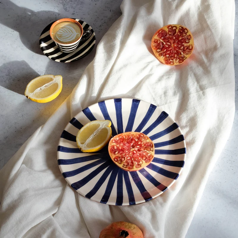 Petite assiette Ray bleu Ø23cm