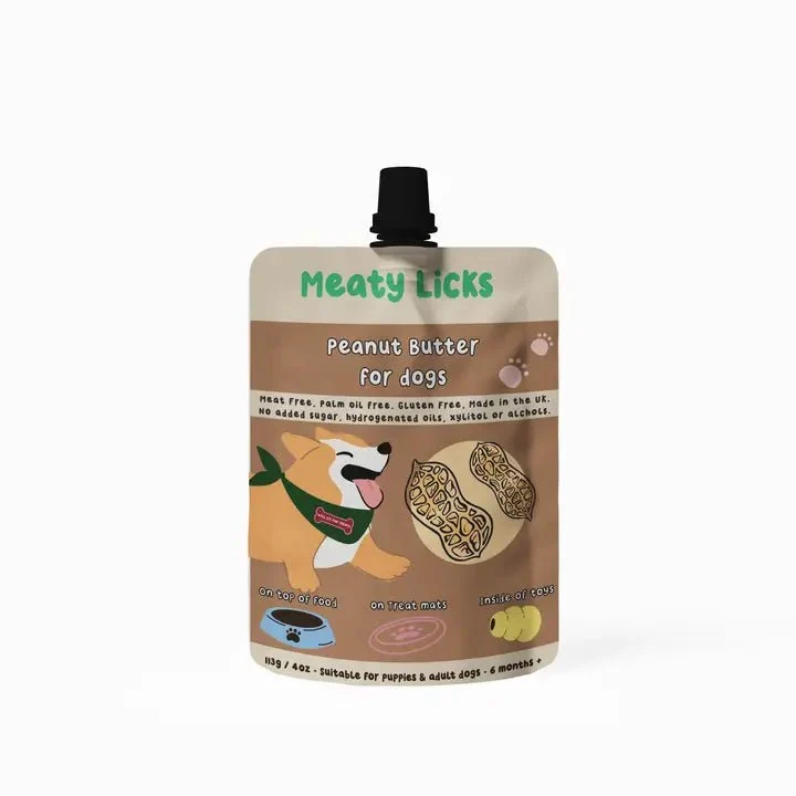 Pochette de beurre de cacahuète pour chien Meaty Licks