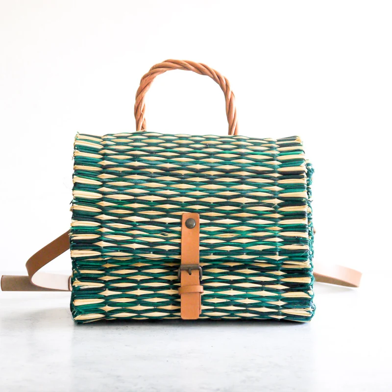 Panier traditionnel portugais avec sangle - Petit vert