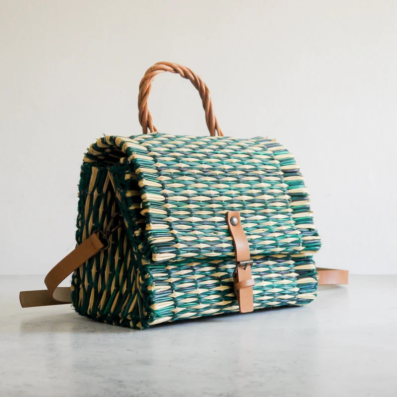 Panier traditionnel portugais avec sangle - Petit vert