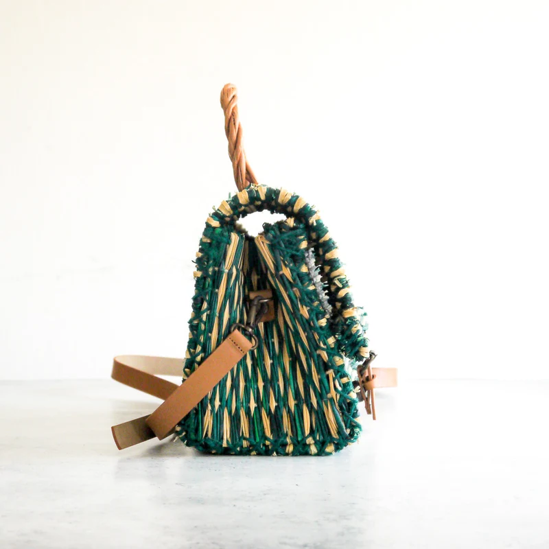 Panier traditionnel portugais avec sangle - Petit vert