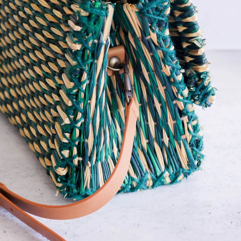 Panier traditionnel portugais avec sangle - Petit vert
