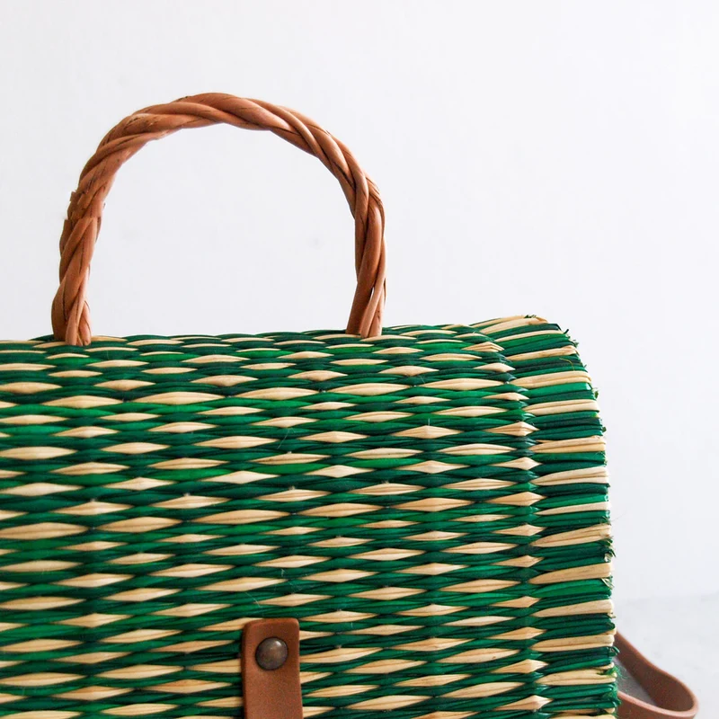 Panier traditionnel portugais avec sangle - Petit vert