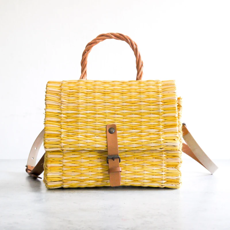 Panier traditionnel portugais avec sangle - Petit jaune