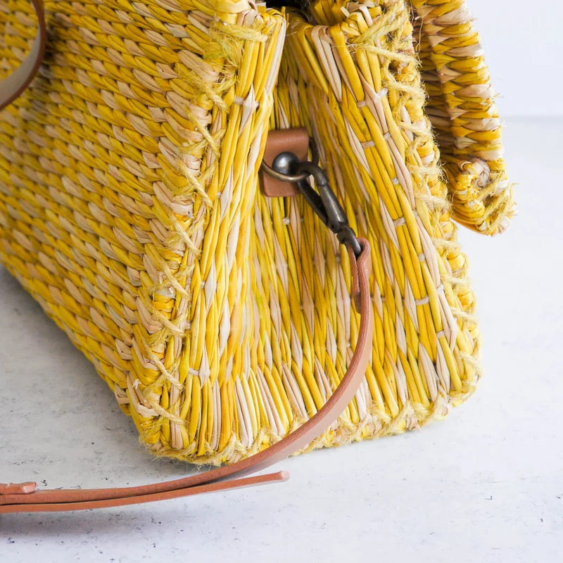 Panier traditionnel portugais avec sangle - Petit jaune
