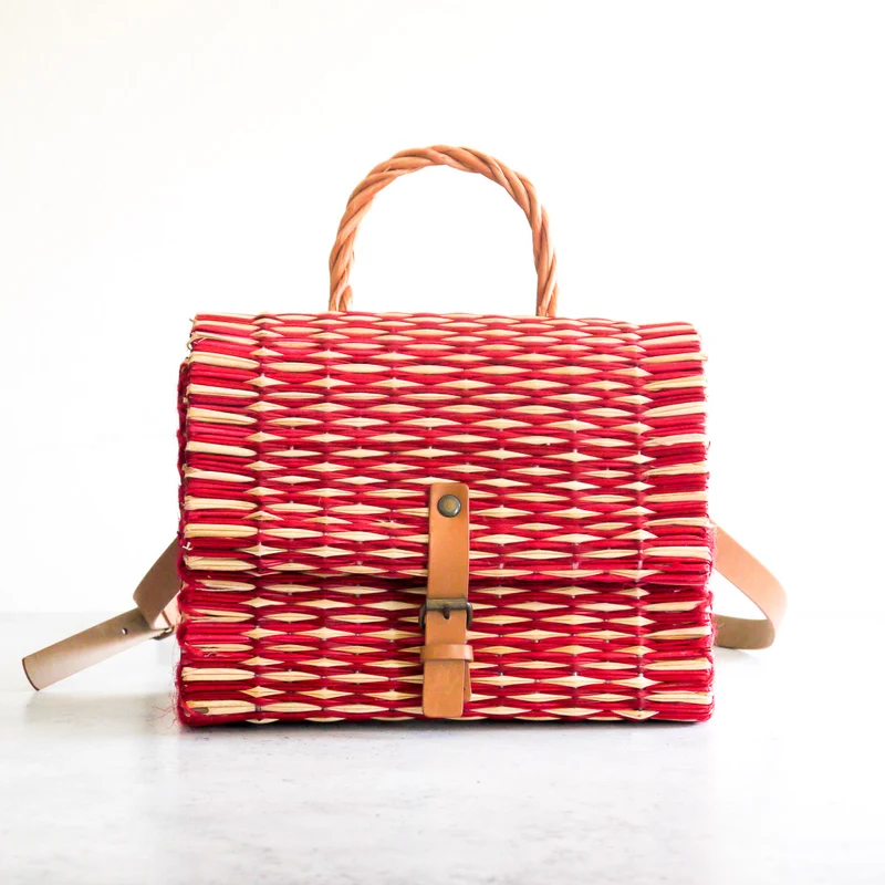 Panier traditionnel portugais avec sangle - Petit rouge