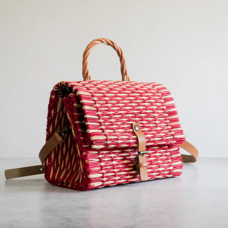 Panier traditionnel portugais avec sangle - Petit rouge