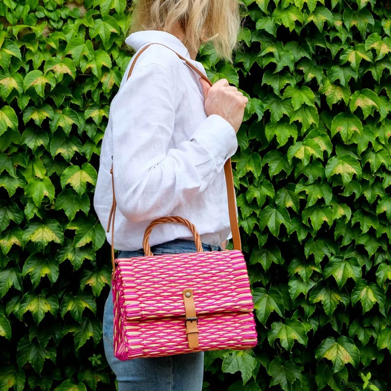 Panier traditionnel portugais avec sangle - Petit rouge