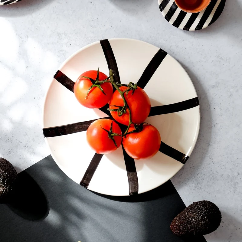 Grande assiette à segment en noir Ø27cm