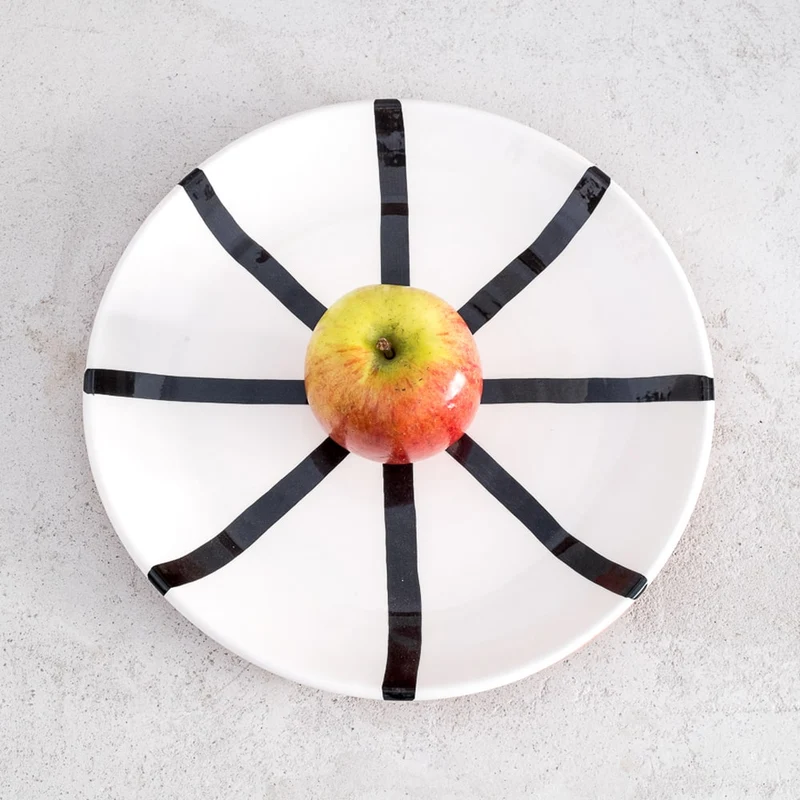 Grande assiette à segment en noir Ø27cm