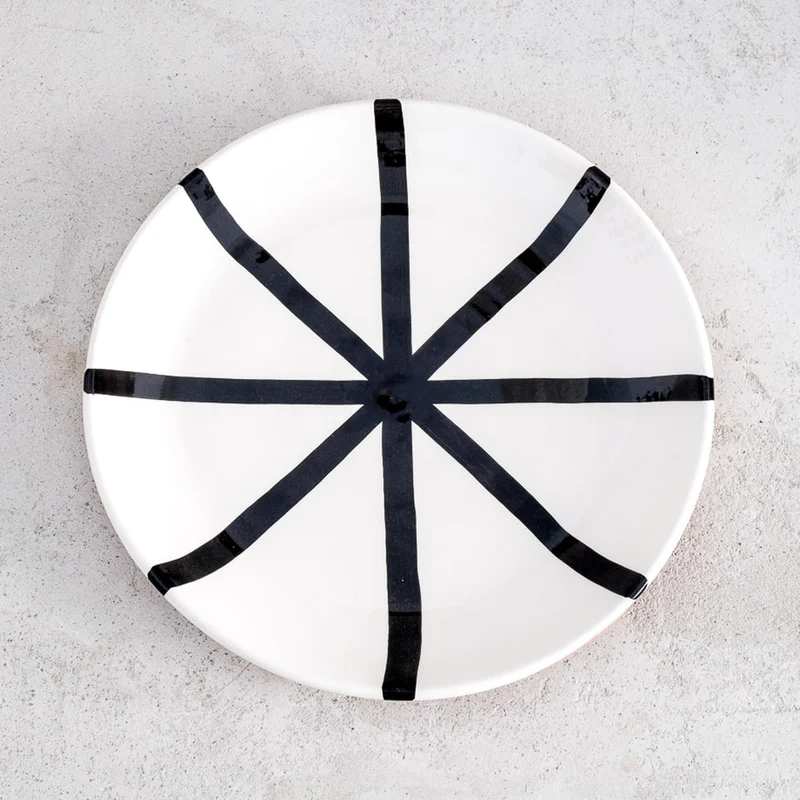 Grande assiette à segment en noir Ø27cm