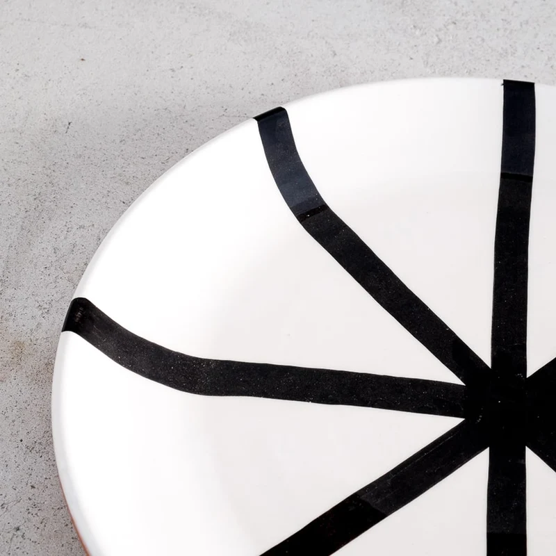 Grande assiette à segment en noir Ø27cm