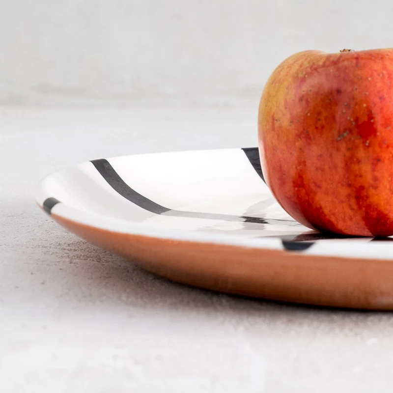 Grande assiette à segment en noir Ø27cm