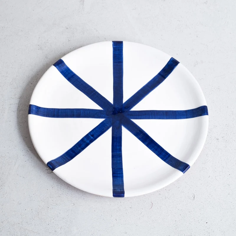 Petite assiette à segment en bleu Ø23cm