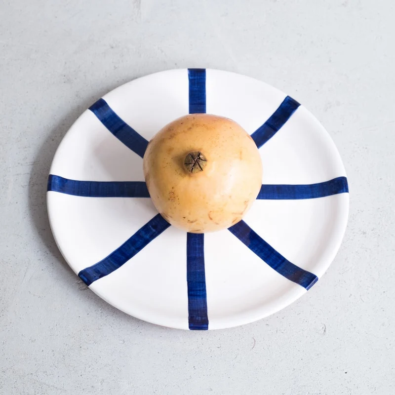 Petite assiette à segment en bleu Ø23cm