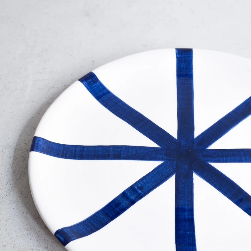 Petite assiette à segment en bleu Ø23cm