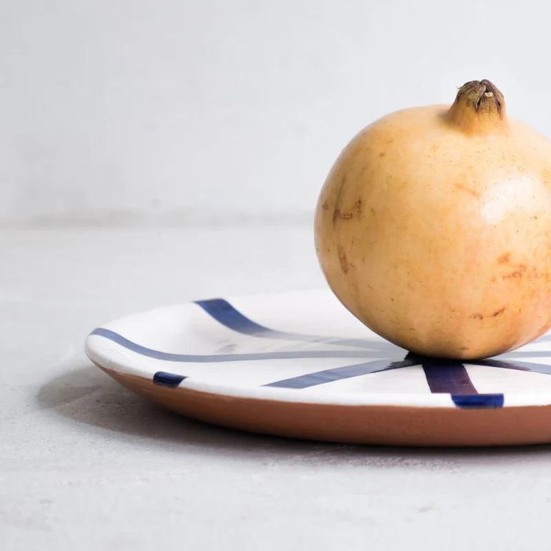 Petite assiette à segment en bleu Ø23cm