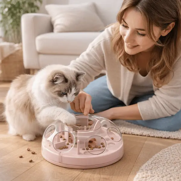 Gamelle ludique chat - Stimulation jeu alimentaire - MazeLudiCat™