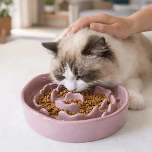 Gamelle anti-glouton chat - Céramique colorée stable - DigestCat™