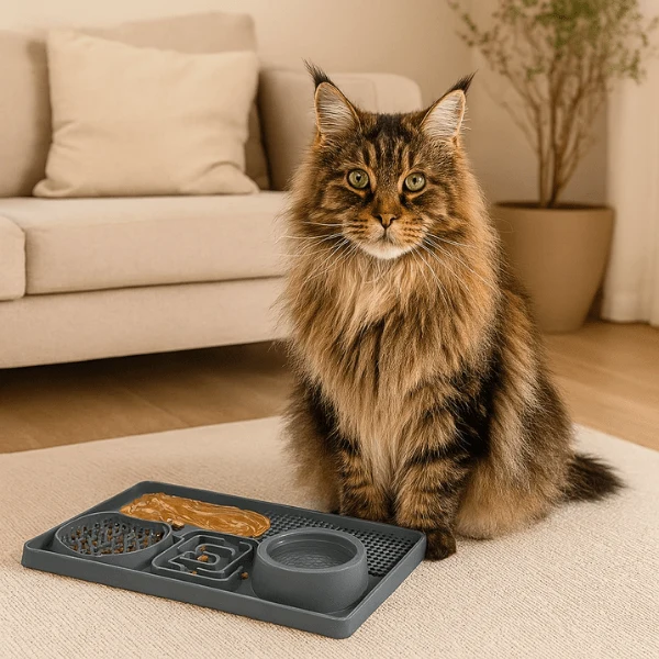 Tapis anti glouton chat - Polyvalent et stimulant - MultiCroc Block™