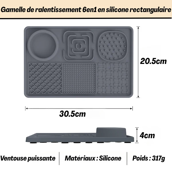Tapis anti glouton chat - Polyvalent et stimulant - MultiCroc Block™
