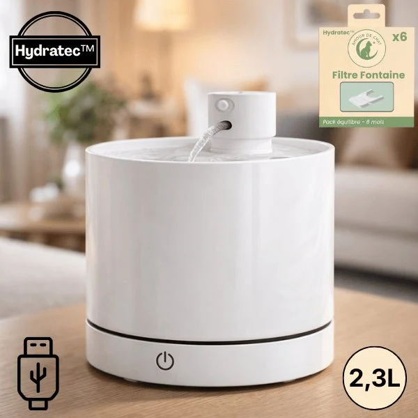 Fontaine à eau chat sans fil céramique pure - Hydratec™