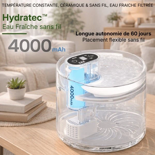Fontaine à eau chat sans fil céramique pure - Hydratec™