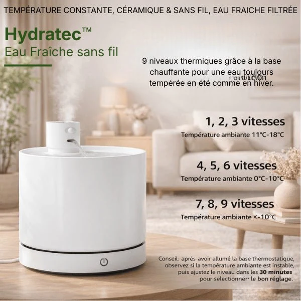 Fontaine à eau chat sans fil céramique pure - Hydratec™