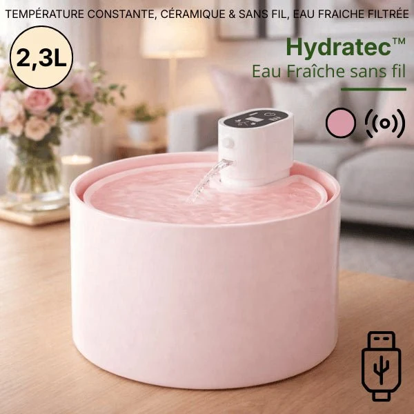 Fontaine à eau chat sans fil céramique pure - Hydratec™