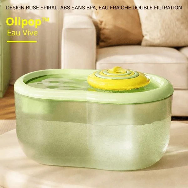 Fontaine à eau chat design à buse spirale silencieuse - Olipop™