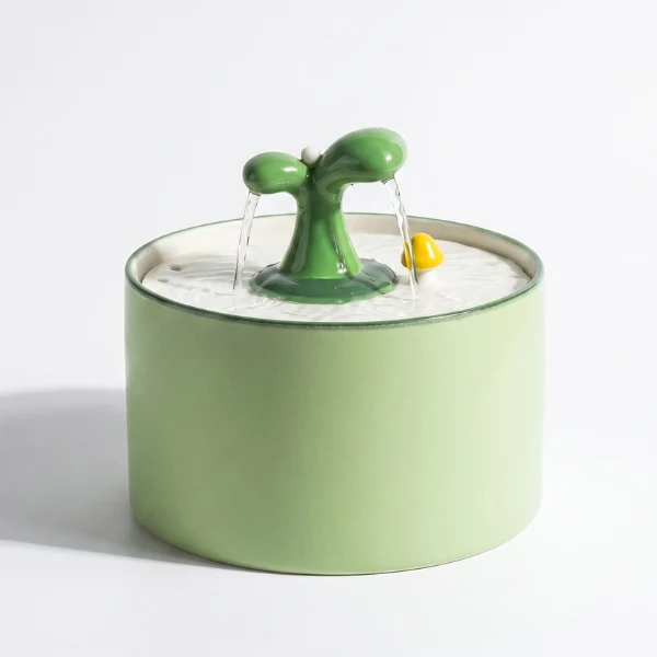 Fontaine à eau chat céramique jet cactus double filtration - OPurr™