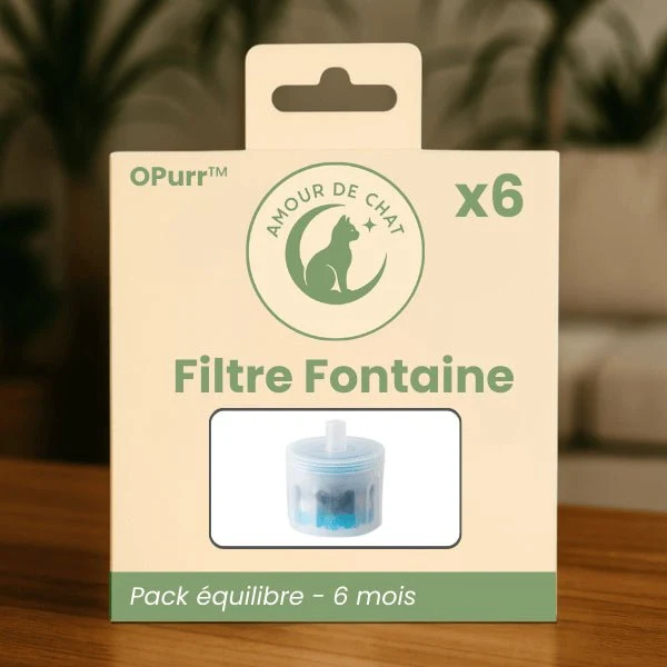 Fontaine à eau chat céramique jet cactus double filtration - OPurr™