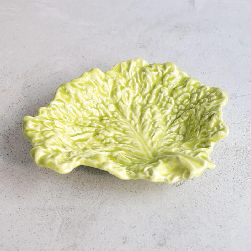 Lot de 2 assiettes en forme de feuille de laitue - Vert