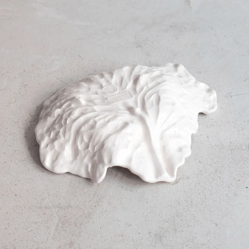 Lot de 2 assiettes en forme de feuille de laitue - Blanc