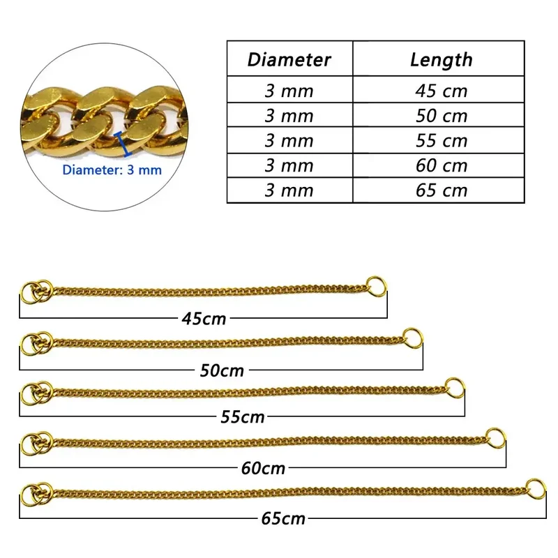 Collier chien chaine semi-etrangleur