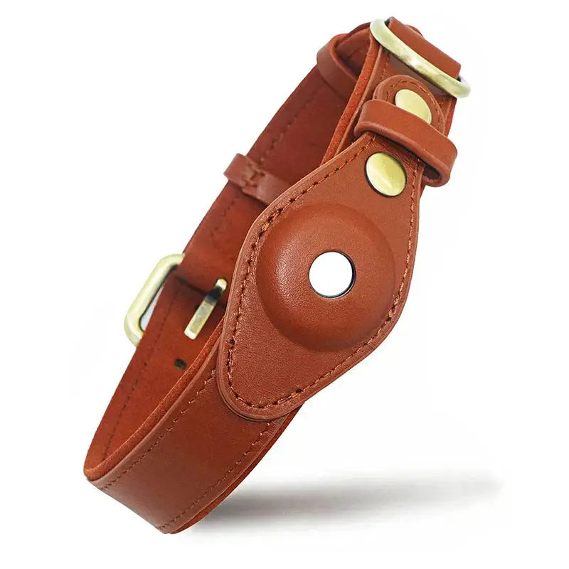 Collier chien airtag cuir
