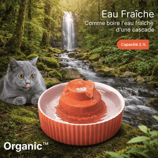 Fontaine à eau chat en céramique à cascade - Organic™