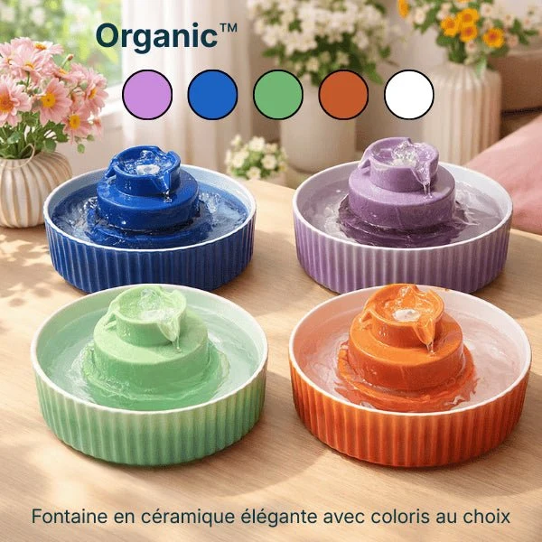 Fontaine à eau chat en céramique à cascade - Organic™