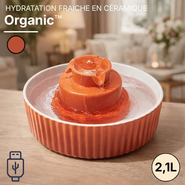 Fontaine à eau chat en céramique à cascade - Organic™