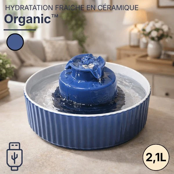 Fontaine à eau chat en céramique à cascade - Organic™