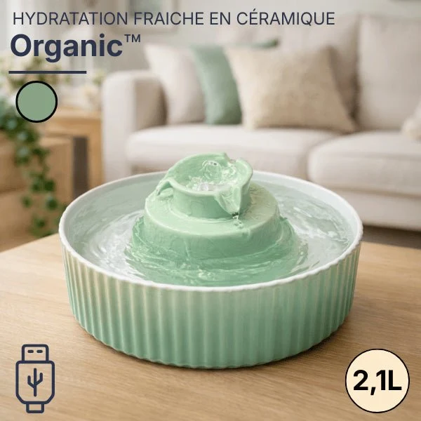 Fontaine à eau chat en céramique à cascade - Organic™