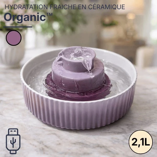 Fontaine à eau chat en céramique à cascade - Organic™