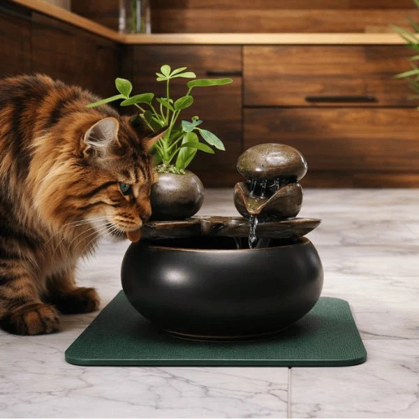 Fontaine à eau chat céramique design naturelle - Ozen™