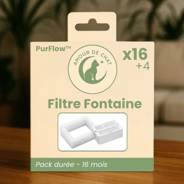 Fontaine à eau chat inox à buse - PurFlow™ : hygiène continue