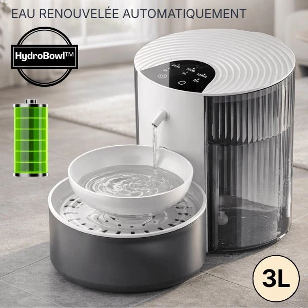 Distributeur d’eau pour chat - automatique intelligent sans fil - HydroBowl™