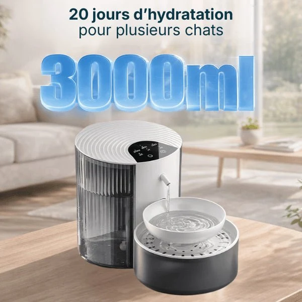 Distributeur d’eau pour chat - automatique intelligent sans fil - HydroBowl™